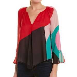 Joie Quinlynn Silk Abstract Blouse